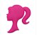 Kit com 5 apliques Emborrachados Silhueta Barbie  Rosa Pink 4cm - Imagem 1