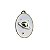 Pingente de Planeta em aço Oval cor Branco e Dourado 3,7cm - Imagem 1