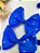 2 Laços Cruzado Infantil Estrela Hair Clip Presilha de Cabelo cor Azul Royal - Imagem 1