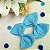Kit Com 2 Laços Infantil Cruzado Jeans Pespontado cor Azul Claro - Imagem 1