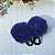 Par De Xuxinha Com Pompom Pelúcia 7cm Elástico De Cabelo Azul Royal - Imagem 1