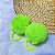 Par De Xuxinha Com Pompom Pelúcia 7cm Elástico De Cabelo Verde Neon - Imagem 1