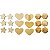 60 Pçs Contas De Madeira Formato Coração Estrela Poligonal - Imagem 1