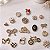 Kit 12 Pins P/ Crocs cor Dourado Charm Feminino Laço Flor Love Borboleta e Outros - Imagem 2