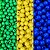 Miçangas Trio Leitosa 6mm Kit 600pçs Verde Amarelo e Azul p/ Criar Pulseiras e Bijuterias Torcida Diy - Imagem 1