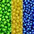 Miçangas Trio Sextavada 6mm Kit 300pcs Verde Amarelo e Azul p/ Criar Pulseiras e Bijuterias Torcida Diy - Imagem 1