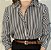 Camisa Feminina Social Listrada Outono Moderna - Imagem 1