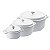 Kit Conjunto Caçarola Hercules Revestimento Ceramico Indução Branca 2,4L + 4,3L + 6,8L - Imagem 1