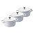 Kit Conjunto Caçarola Hercules Revestimento Ceramico Indução Branca 4,3L + 4,3L + 4,3L - Imagem 1