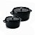 Kit Conjunto Caçarola Hercules Revestimento Ceramico Indução Preto 4,3L + 6,8L - Imagem 1