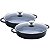 Kit Caçarola Baixa Hercules Indução Antiaderente Ceramico Tampa de Vidro Redonda Preta 30cm 3,5 Litros + 3,5 Litros - Imagem 1