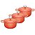 Kit Conjunto Caçarola Lehavi Florença Revestimento Ceramico Indução Laranja 4,5L + 4,5L + 4,5L - Imagem 1