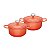 Kit Conjunto Caçarola Lehavi Florença Revestimento Ceramico Indução Laranja 4,5L + 4,5L - Imagem 1