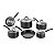 Jogo de Panelas Rochedo Professional Revestimento Ceramico Indução Tefal 6 Peças Preto - Imagem 1