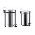 Kit 2 Lixeiras Mak Inox Aço Inox Com Pedal e Balde 3L + 5L - Imagem 1