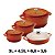 Kit Conjunto Caçarola Hercules Revestimento Ceramico Indução Laranja 3L + 4,3L + 6,8L + 3,5L - Imagem 2