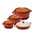 Kit Conjunto Caçarola Hercules Revestimento Ceramico Indução Laranja 3L + 4,3L + 6,8L + 3,5L - Imagem 1