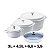 Kit Conjunto Caçarola Hercules Revestimento Ceramico Indução Branca 3L + 4,3L + 6,8L + 3,5L - Imagem 2