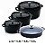 Kit Conjunto Caçarola Hercules Revestimento Ceramico Indução Preto 2,4L + 4,3L + 6,8L + 3,5L - Imagem 2