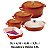Kit Conjunto Caçarola e Assadeira Hercules Revestimento Ceramico Indução Laranja 3L + 4,3L + 6,8L + 3,5L - Imagem 2