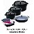 Kit Conjunto Caçarola e Assadeira Hercules Revestimento Ceramico Indução Preto 3L + 4,3L + 6,8L + 3,5L - Imagem 2