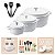 Kit Conjunto Caçarola Hercules Revestimento Ceramico Indução Branca 2,4L + 4,3L + 6,8L + Utensilios De Silicone - Imagem 4
