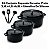 Kit Conjunto Caçarola Hercules Revestimento Ceramico Indução Preto 2,4L + 4,3L + 6,8L + Utensilios De Silicone - Imagem 4