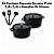 Kit Conjunto Caçarola Hercules Revestimento Ceramico Indução Preta 2,4L + 2,4L + Utensilios De Silicone - Imagem 4