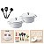 Kit Conjunto Caçarola Hercules Revestimento Ceramico Indução Branca 2,4L + 2,4L + Utensilios De Silicone - Imagem 2