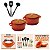 Kit Conjunto Caçarola Hercules Revestimento Ceramico Indução Laranja 2,4L + 2,4L + Utensilios De Silicone - Imagem 4