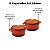 Kit Conjunto Caçarola Hercules Revestimento Ceramico Indução Laranja 2,4L + 2,4L + Utensilios De Silicone - Imagem 2