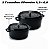 Kit Conjunto Caçarola Hercules Revestimento Ceramico Indução Preta 4,3L + 6,8L + Utensilios De Silicone - Imagem 2