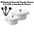 Kit Conjunto Caçarola Hercules Revestimento Ceramico Indução Branca 4,3L + 6,8L + Utensilios De Silicone - Imagem 2