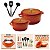 Kit Conjunto Caçarola Hercules Revestimento Ceramico Indução Laranja 4,3L + 6,8L + Utensilios De Silicone - Imagem 4