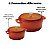 Kit Conjunto Caçarola Hercules Revestimento Ceramico Indução Laranja 4,3L + 6,8L + Utensilios De Silicone - Imagem 2
