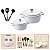 Kit Conjunto Caçarola Hercules Revestimento Ceramico Indução Branca 2,4L + 6,8L + Utensilios De Silicone - Imagem 2