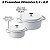 Kit Conjunto Caçarola Hercules Revestimento Ceramico Indução Branca 2,4L + 6,8L + Utensilios De Silicone - Imagem 3