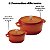 Kit Conjunto Caçarola Hercules Revestimento Ceramico Indução Laranja 2,4L + 6,8L + Utensilios De Silicone - Imagem 2