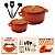 Kit Conjunto Caçarola Hercules Revestimento Ceramico Indução Laranja 2,4L + 6,8L + Utensilios De Silicone - Imagem 4