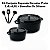 Kit Conjunto Caçarola Hercules Revestimento Ceramico Indução Preto 2,4L + 6,8L + Utensilios De Silicone - Imagem 3