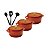 Kit Conjunto Caçarola Hercules Revestimento Ceramico Indução Laranja 2,4L + 2,4L + 2,4L + Utensilios De Silicone - Imagem 1