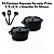 Kit Conjunto Caçarola Hercules Revestimento Ceramico Indução Preta 4,3L + 4,3L + Utensilios De Silicone - Imagem 3