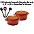 Kit Conjunto Caçarola Hercules Revestimento Ceramico Indução Laranja 4,3L + 4,3L + Utensilios De Silicone - Imagem 3