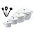 Kit Conjunto Caçarola Hercules Revestimento Ceramico Indução Branca 1,4L + 2,4L + 4,3L + 6,8L + Utensilios De Silicone - Imagem 1