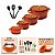 Kit Conjunto Caçarola Hercules Revestimento Ceramico Indução Laranja 1,4L + 2,4L + 4,3L + 6,8L + Utensilios De Silicone - Imagem 4