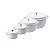 Kit Conjunto Caçarola Hercules Revestimento Ceramico Indução Branca 1,4L + 2,4L + 4,3L + 6,8L - Imagem 1
