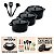 Kit Conjunto Caçarola Hercules Revestimento Ceramico Indução Preta 6,8L + 6,8L + 6,8L + Utensilios De Silicone - Imagem 3