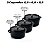 Kit Conjunto Caçarola Hercules Revestimento Ceramico Indução Preta 6,8L + 6,8L + 6,8L + Utensilios De Silicone - Imagem 2