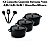 Kit Conjunto Caçarola Hercules Revestimento Ceramico Indução Preta 6,8L + 6,8L + 6,8L + Utensilios De Silicone - Imagem 4