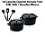 Kit Conjunto Caçarola Hercules Revestimento Ceramico Indução Preta 6,8L + 6,8L + Utensilios De Silicone - Imagem 2